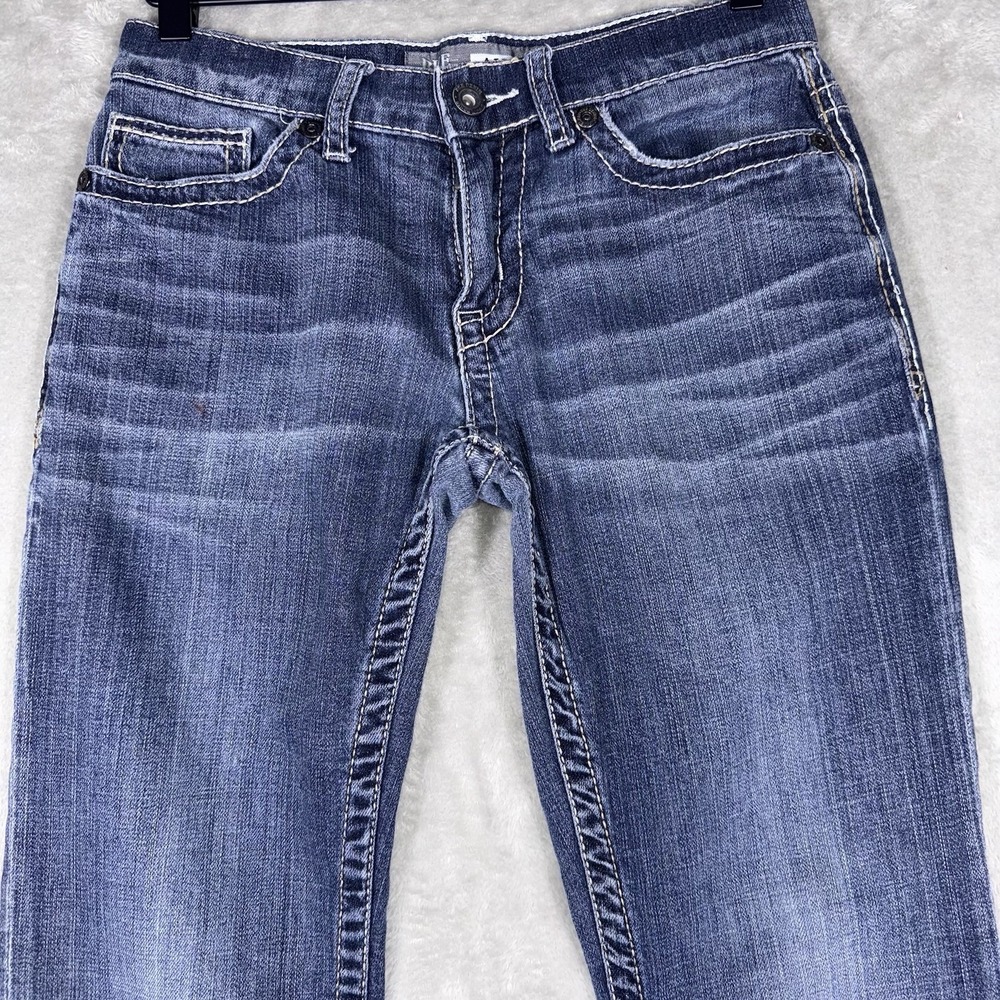 BKE Jeans Aiden Womens 28R Blue Bootleg Medium Wash Stretch Denim Whiskers Rodeo - Picture 2 of 12